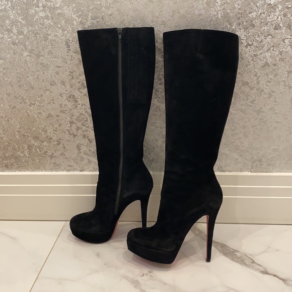 Christian Louboutin Black Bianca Botta Suede Platform - Picture 6 of 6